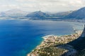 Panoramic view from Mount Pelegrino in Palermo, Sicily. Italy Royalty Free Stock Photo