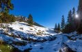 Panoramic view of Mount Piatra Craiului on winter Royalty Free Stock Photo