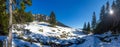 Panoramic view of Mount Piatra Craiului on winter Royalty Free Stock Photo