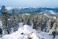 Panoramic view from Mount Pluto at Northstar resort in Califrornia USA