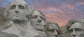 Panoramic view of Mount Rushmore at Sunset Royalty Free Stock Photo