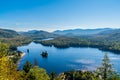 Panoramic view of Mount Tremblant Park and Lake Monroe