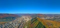 Panoramic view of mountain city in autumn Royalty Free Stock Photo