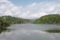 Panoramic view on a mountain dam in Thailand, mountains and rivers Royalty Free Stock Photo