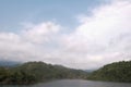 Panoramic view on a mountain dam in Thailand, mountains and rivers Royalty Free Stock Photo