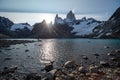 Panoramic view of mountain landscape. Fitz Roy, Patagonia, Argentina Royalty Free Stock Photo