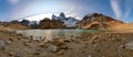 Panoramic view of mountain landscape. Fitz Roy, Patagonia, Argentina Royalty Free Stock Photo