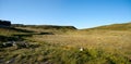 Panoramic view of mountain plateau Valdresflye Royalty Free Stock Photo