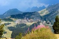 Panoramic view of mountain resort Royalty Free Stock Photo