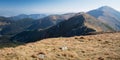 Panoramic view of mountain ridge - Chopok to Dumbier, National Park Low Tatras, Slovakia Royalty Free Stock Photo