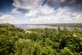 Panoramic view from mountain Tarasova in Kanev, Cherkassy region Royalty Free Stock Photo