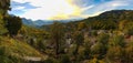 Panoramic view of Mikro Papigko village, Epirus, Greece Royalty Free Stock Photo