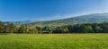 A Panoramic View of a Mountain Wildfire Royalty Free Stock Photo