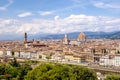 View of the buildings of the Old Town from Piazzale Michelangelo in Florence.