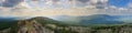 Panoramic view of the mountains and cliffs, South Ural. Summer in the mountains.View from the mountains. The nature of the souther