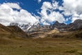 Panoramic View of mountains in the Cordillera Huayhuash, Andes Mountains, Peru