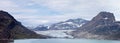 Panoramic view of the mountains and glaciers in Evighedsfjord, Greenland Royalty Free Stock Photo