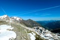 Panoramic view on the mountains of High Tauern Alps in Carinthia and Salzburg, Austria, Europe. Glacier lakes of the Goldbergkees