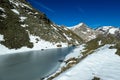 Panoramic view on the mountains of High Tauern Alps in Carinthia and Salzburg, Austria, Europe. Glacier lakes of the Goldbergkees