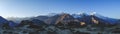 Panoramic view of mountains in Karakoram range. Pakistan. Royalty Free Stock Photo
