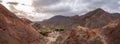 Panoramic view Mountains and landscape of Purmamarca - Purmamarca, Jujuy, Argentina Royalty Free Stock Photo