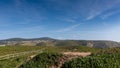 Panoramic view of mountains, meadow, grass, blue sky and clouds on a sunny day, Portugal Royalty Free Stock Photo