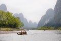 Boat on LiJiang river Royalty Free Stock Photo