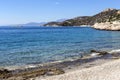 The panoramic view of the mountains and sea Salamina island, Greece Royalty Free Stock Photo