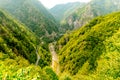 Panoramic view of the mountains seen from the top in Romania Royalty Free Stock Photo