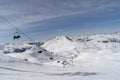 The mountains of ski resort Les Arcs, France .