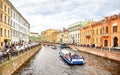 Panoramic view of Moyka river, St.Petersburg, Russia