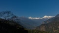A panoramic view of Mt Kanchenjunga with first rays of sunlight Royalty Free Stock Photo