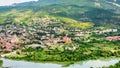 panoramic view Mtskheta city on Aragvi river bank Royalty Free Stock Photo