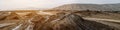 Panoramic view of mud volcanoes, Gobustan Royalty Free Stock Photo