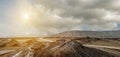 Panoramic view of mud volcanoes, Gobustan Royalty Free Stock Photo