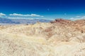 Panoramic view of mudstone and claystone badlands at Zabriskie Point. Death Valley National Park, California USA. Royalty Free Stock Photo