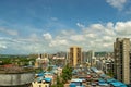 Panoramic view of Mumbai city skyline beautiful nature & clear blue sky clouds over city buildings