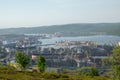 Panoramic view of Murmansk city - main port of Northern Russia near Kola bay