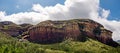 A panoramic view of Mushroom Rock in the Golden Gate Highlands National Park in South Africa Royalty Free Stock Photo