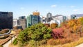 Panoramic view of Namsan Park and modern buildings Royalty Free Stock Photo