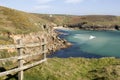 Panoramic View of Nanjizel or Mill Bay near Lands End, Cornwall. Royalty Free Stock Photo