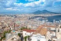 Panoramic view of Naples and Mount Vesuvius as seen from Castel Sant Elmo above Certosa di San Martino Royalty Free Stock Photo