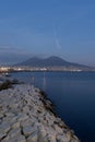 Panoramic view of Naples overlooking Mount Vesuvius and the sea