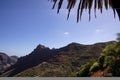 Panoramic view on the narrow winding curvy mountain road to village Masca, Teno mountain massif, Tenerife. Roque de la Fortaleza Royalty Free Stock Photo
