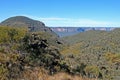 Panoramic view on the National Park of Blue Mountains, Katoomba, New South Wales, Australia Royalty Free Stock Photo