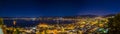 Panoramic view of Nauplio town and Bourtzi from the historical Clock tower hill. Argolis - Greece Royalty Free Stock Photo