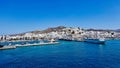 Panoramic View of Naxos Greek Island Port and Town, Greece Royalty Free Stock Photo