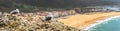 Panoramic view on Nazare resort beach