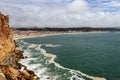 Panoramic view on Nazare resort beach