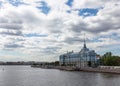 Panoramic view of the Neva River, Nakhimov Naval Academy. St. Petersburg. Russia